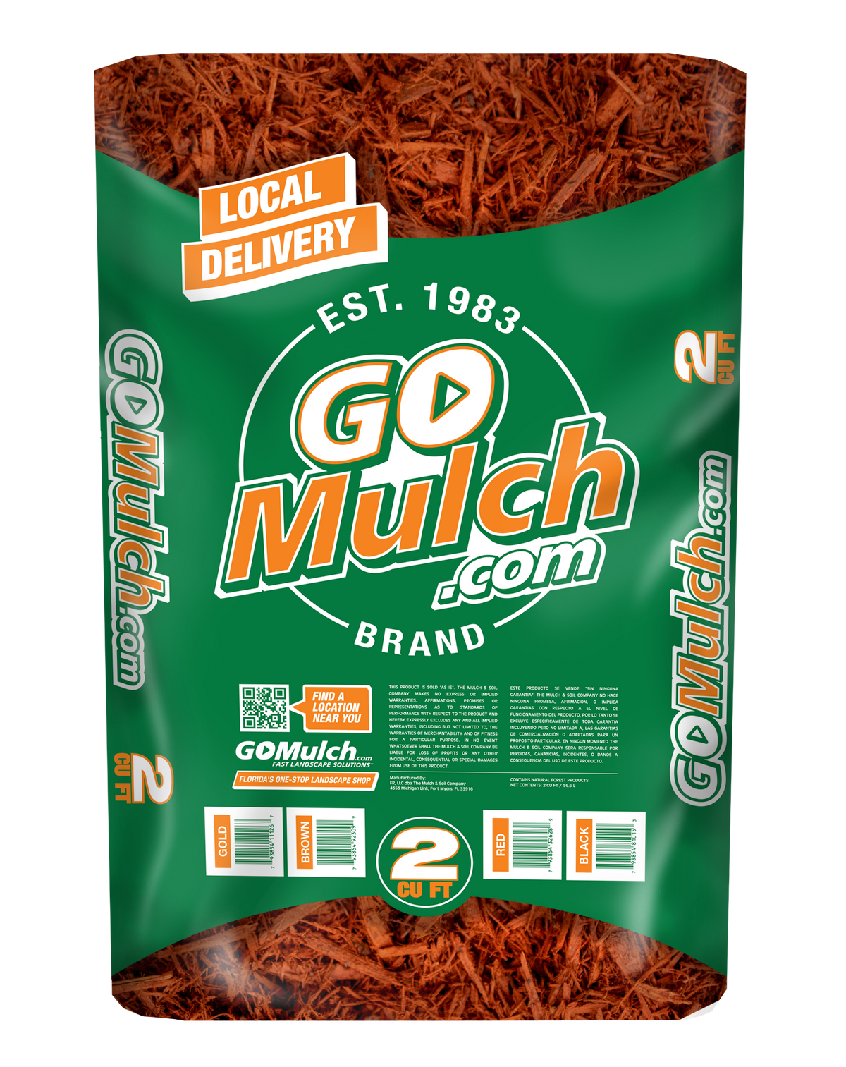Full Pallet - Mulch Mantillo Red Mulch - 2CF Bags / 35 count – GoMulch
