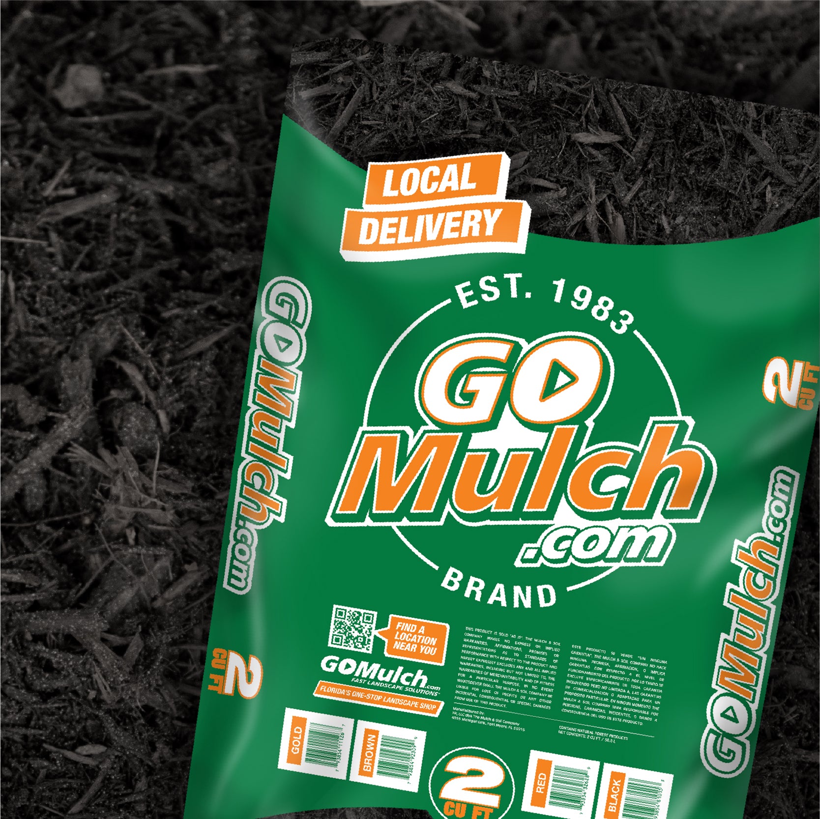 Full Pallet - Mulch Mantillo Black Mulch - 2CF Bags / 35 count