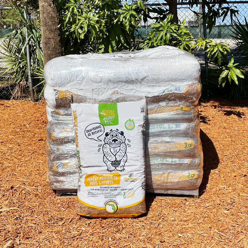 Full Pallet - Simple Garden Happy Life Cypress Blend Mulch - 2CF Bags / 35 count