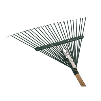 24" Rake Leaf Black Wood Handle